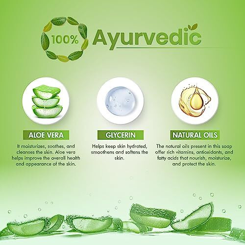 Ozone Ayurvedic Aloe Vera Bathing Bar | Soap For Men & Women | Ideal For Glowing, Nourishing & Moisturizing Skin | Enriched With Aloe Vera Extract And Natural Oils | Paraben Free | 125G (Pack Of 6)