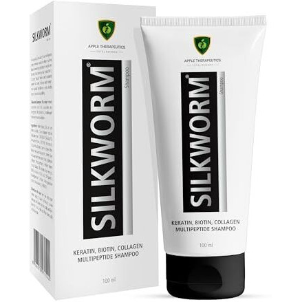 Apple Therapeutics Silkworm Shampoo 100Ml|Dermatologist Recommended Keratin Rich Multi Peptide Anti Hair Fall Shampoo With Biotin&Collagen Conditioning Formula For Smooth&Silky Hair| For Women&Men