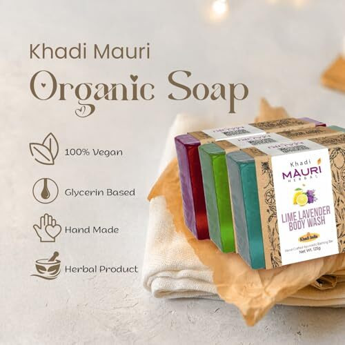 Khadi Mauri Herbal Assorted Ayurvedic Soaps Combo For Glowing Skin, 125 Gm (Pack Of 6)
