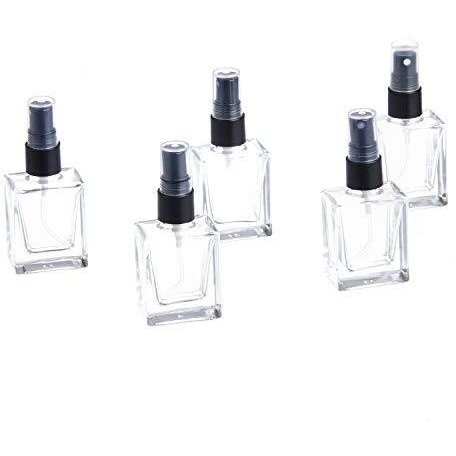 Grn Glass Refillable Bottles With Spray Perfume Bottle Pump, 10 Ml, Set Of 5, Transparent