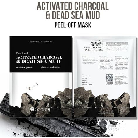 Sea Soul Detox Peel-Off Mask - 20 G | With Activated Charcoal & Dead Sea Mud | Brightens Skin, Unclogs Pores & Enhances Radiance | Deep Cleansing Face Mask
