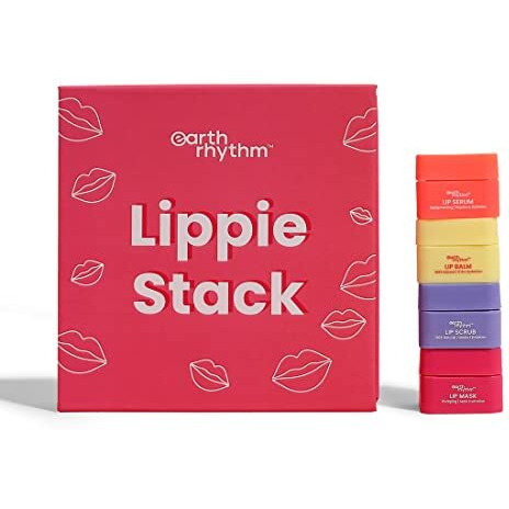 Earth Rhythm Lip Care Kit Pack Of 4 | Gift Set For Men & Women With Lip Scrub, Lip Serum, Lip Balm & Lip Mask | Exfoliate, Hydrate, Nourish, Moisturize - 4 Gm (Each)