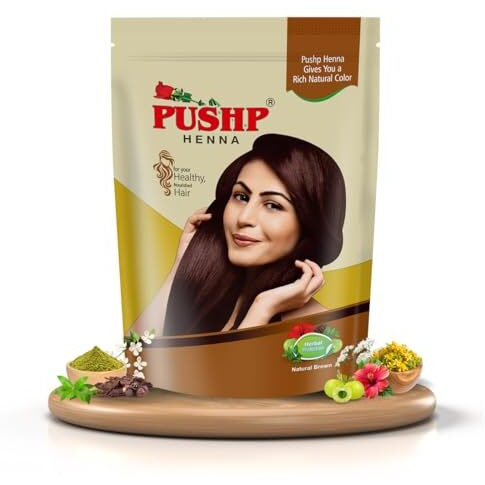 Pushp Henna Pushp Herbal Henna Red 500Gm With Amla,Brahmi,Shikakai & Bhringraj | Natural Henna For Hair | Herbal Mehandi For Hair | Mehndi Powder For Hair | Control Hair Fall And Repaire Damaged Hair | For Men And Women