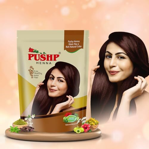 Pushp Henna Pushp Herbal Henna Red 500Gm With Amla,Brahmi,Shikakai & Bhringraj | Natural Henna For Hair | Herbal Mehandi For Hair | Mehndi Powder For Hair | Control Hair Fall And Repaire Damaged Hair | For Men And Women