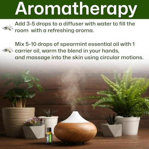 Mnt Spearmint Essential Oil 100% Pure, Natural & Undiluted Therapeutic Grade Oil For Hair, Skin, Body & Aromatherapy (15Ml)