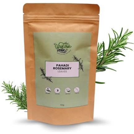 Vriksha Veda Pahadi Rosemary Leaves For Hair Growth I 100% Natural Shade Driedi 50 Gms