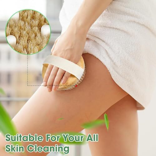 Afrodite Dry Brushing Body Brush Exfoliating Brush Body Scrubber Wooden Shower Brush Body Exfoliator Dry Brush Bath Brush For Cellulite And Lymphatic, Improve Circulation, Stop Ingrown Hairs