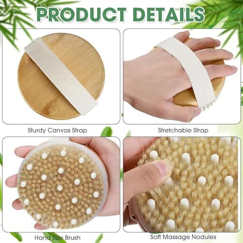 Afrodite Dry Brushing Body Brush Exfoliating Brush Body Scrubber Wooden Shower Brush Body Exfoliator Dry Brush Bath Brush For Cellulite And Lymphatic, Improve Circulation, Stop Ingrown Hairs