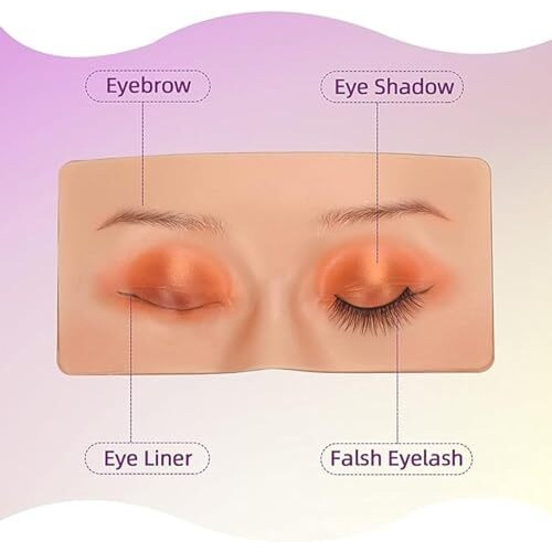Insime 3D Realistic Eye Makeup Dummy For Makeup Practice | Bionic Eyeshadow Eye Dummy For Makeup Practice With Silicone Indian Skin Color | Eye Makeup Practice Dummy Board Cosmetic Face (1 Pc)