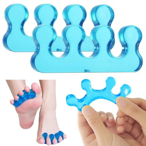 Bowiemall Toe Separators Pedicure,Pedicure Toe Separators, Repeatable Washable Toenail Dividers,Toe Separators For Nail Polish Application. (Blue, 2Pcs)