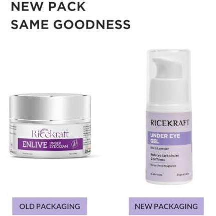 Ricekraft Under Eye Cream For Dark Circles, Wrinkles, Puffy Eyes, Anti Ageing | Cruelty-Free, Paraben Free | With Rice Extract, Lavender, Green Tea | No Synthetic Fragrance | For Men And Women - 15G