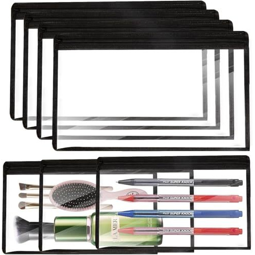 Insime Small Plastic Pouch With Zipper Transparent Pouches For Stationary Jewellery Makeup Items | Clear Pouch With Zipper Transparent Pouches For Jewellery