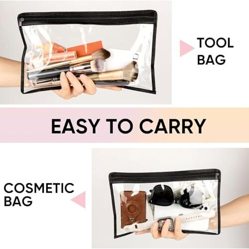 Insime Small Plastic Pouch With Zipper Transparent Pouches For Stationary Jewellery Makeup Items | Clear Pouch With Zipper Transparent Pouches For Jewellery