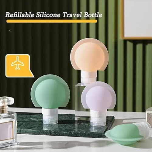 Vaidue Leakproof Silicone Lotion Bottle 3Pcs Set (60Ml) | Reusable Portable Travel Bottles For Toiletries | Squeeze Container Dispenser Cosmetics Silicone Bottle For Shampoo, Lotion, Soap, Liquids