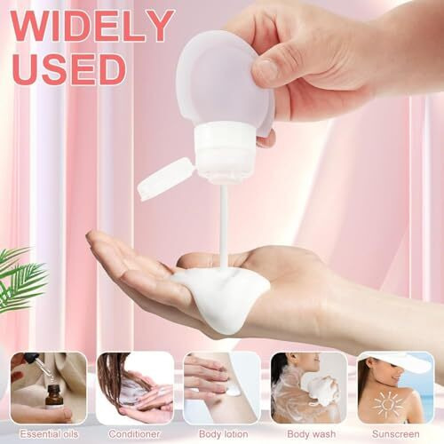 Vaidue Leakproof Silicone Lotion Bottle 3Pcs Set (60Ml) | Reusable Portable Travel Bottles For Toiletries | Squeeze Container Dispenser Cosmetics Silicone Bottle For Shampoo, Lotion, Soap, Liquids