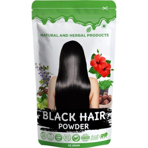 Natural And Herbal Products Black Hair Colour Powder For Women Men, Black Hair Color Powder, Best Natural Mehendi Powder For Black Hair Color, Henna Powder For Hair Black Color, Pure Organic - 1 Count