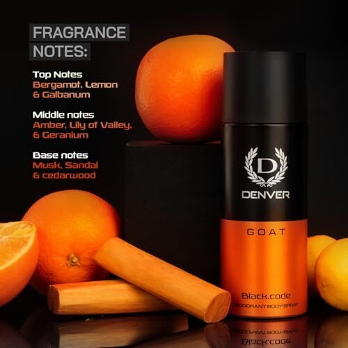 Denver G O A T Black Code Deo -150Ml Each (Pack Of 2)| Long Lasting Deodorant Spray For Men