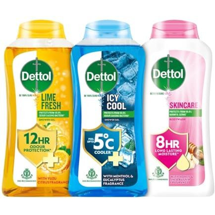 Dettol Body Wash And Shower Gel For Women And Men, (Icy Cool, Lime Fresh, Skincare) | 250Ml Pack Of 3