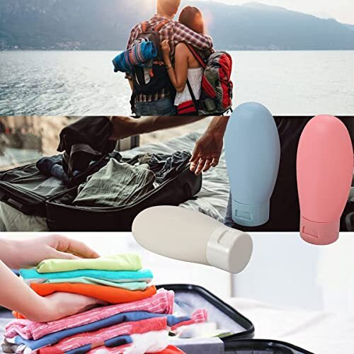 Sgmvk 3 Pcs Travel Bottles For Toiletries Set,60Ml Bottles Containers,Small Mini Empty Plastic Squeeze Bottles For Cream, Shampoo Hand Wash, Lotion Storage Travel Accessories, Multicolor (Pack Of 3)