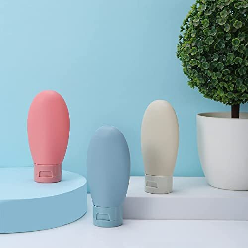 Sgmvk 3 Pcs Travel Bottles For Toiletries Set,60Ml Bottles Containers,Small Mini Empty Plastic Squeeze Bottles For Cream, Shampoo Hand Wash, Lotion Storage Travel Accessories, Multicolor (Pack Of 3)