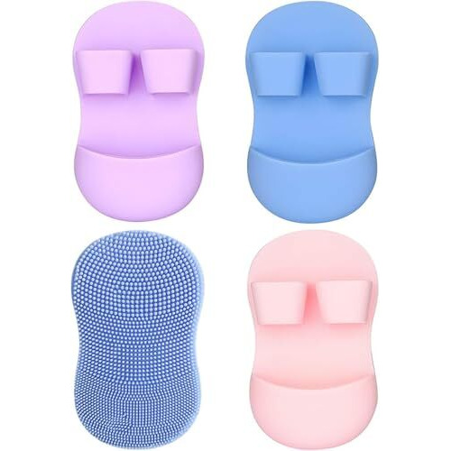 Face Scrubber For Women And Men,Silicone Facial Cleansing Brush For Deep Cleansing And Exfoliating Soft Face Brush, Facial Cleansing Brush, Acne Blackheads Removing Pack Of 2 (Multi Coloure)