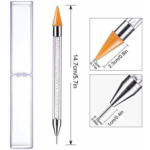Sichumaria 12 Colors Rhinestones Gems Ab Nail Art Rhinestones Decorations For Diy Nail Art Crafts Nail Gems Stones Crystals With Rhinestone, 1 Pcs Rhinestone Picker Dotting Pen And 1Tweezer(1 Set )