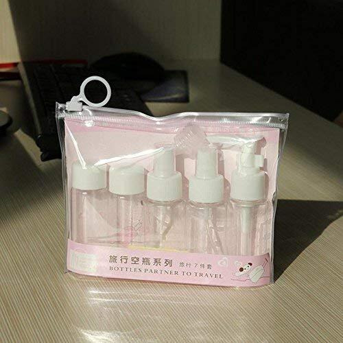Zollyss Clear Plastic Refillable Travel Toiletry Spray Bottles Set With Zippered Pouch - 6 Pieces