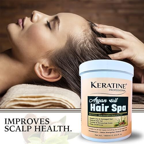 Keratine Professional Argan Oil Hair Spa|Enriched With Deep Hydrating Argan Oil,Olive Oil Hair Mask For Dry,Damaged,Color Treated&Curly Hair|Sulfate,Paraben,Cruelty Free|Made In India,1 Count