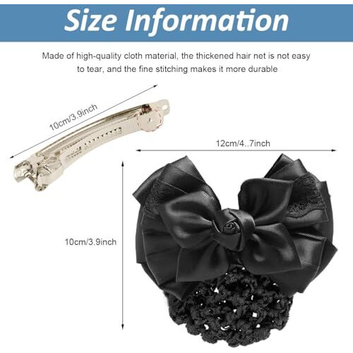 Palay Hair Buns Clip, Bow Bun Nets Bun Maker For Hair, Lace Rose Hair Bun Accessories For Women, Spring Clip Snood Hair Net For Work Or Daily, Dancer Nurse Hair Accessory