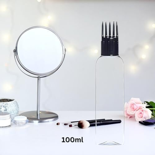 Hian Hair Oil Applicator Bottle With Comb Tip, Transparent Plastic Scalp Dispenser For Easy Oil & Shampoo Application, Refillable Bottle For Root Care (Black Color, Pack Of 2)