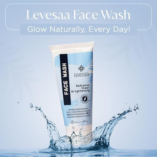 Levesaa Radiance Clear Brightening Skin Face Wash  Hydrating & Antioxidant Protection, Soothing & Purifying Cleanser For All Skin Types | With Aloe Vera, Green Tea & Charcoal Beads-100Ml
