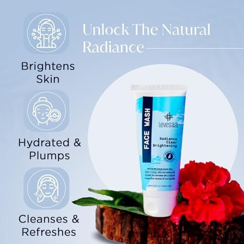 Levesaa Radiance Clear Brightening Skin Face Wash  Hydrating & Antioxidant Protection, Soothing & Purifying Cleanser For All Skin Types | With Aloe Vera, Green Tea & Charcoal Beads-100Ml