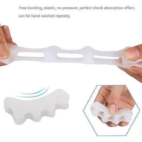 Dingger Toe Separator For Feet Toe Spacers Correct Toes Yoga Silicone Hammer Toe Corrector For Women & Men Correct Toe Straighteners For Overlapping Toes (All Finger Toe Separator)