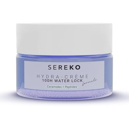 Sereko Hydra Creme Ceramide Moisturizer, Skin Barrier Repair Cream, Long Lasting Hydration Up To 100 Hours, Locks Moisture, With Peptide, Lightweight Gel Formula, All Skin Types, For Men & Women, 50Ml