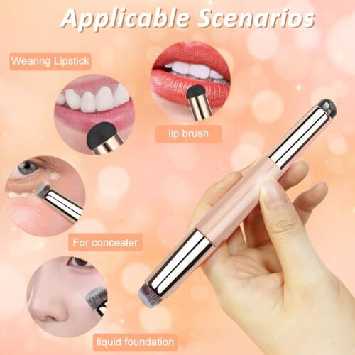 Maycreate Lipstick Silicone Brush 2 In 1 Lip Balm Silicone Applicator With Blending Brush Multifunctional Lipstick Brush Travel Makeup Tools For Lipstick, Lip Gloss, Concealer, Foundation, Pink