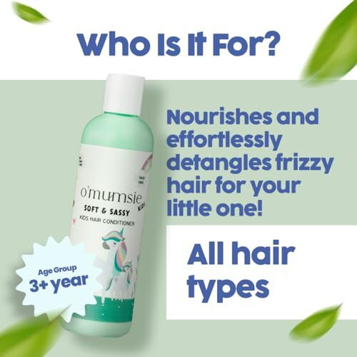 O'Mumsie Baby & Kids Hair Conditioner | Gentle & Nourishing, Detangles & Softens, Infused With Natural Ingredients, Safe For Sensitive Scalps - 250Ml
