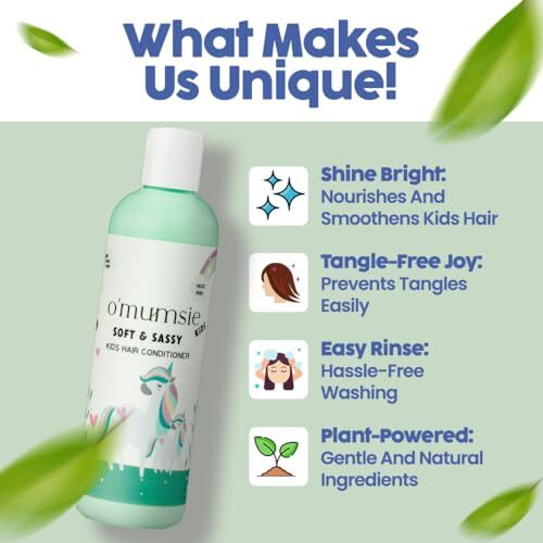 O'Mumsie Baby & Kids Hair Conditioner | Gentle & Nourishing, Detangles & Softens, Infused With Natural Ingredients, Safe For Sensitive Scalps - 250Ml