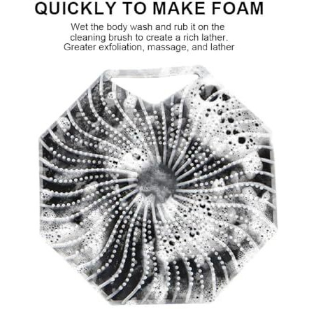Bykoine Silicone Body Brush Scrubber | Hexagonal Shower Massage Brush | Soft Exfoliating Bath Scrubber For All Skin Types | Reusable & Easy To Clean