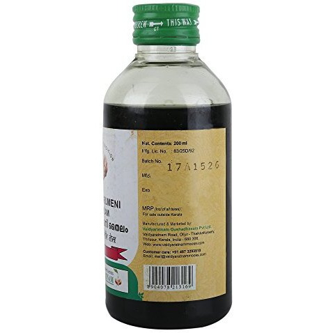 Vaidyaratnam Kayathirumeni Thailam With Free Pachak Methi, Multi, Standard, 200 Ml