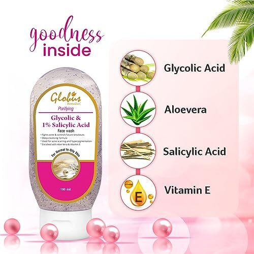 Globus Pimple Clear Face Wash With Glycolic & Salicyclic Acid - 100 Ml (Pack Of 5)