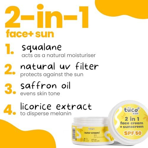 Tuco Kids Sunscreen Lotion (100Ml) & Sunscreen Cream (50Gm) | Combo Pack Of 2 | Safe For Kids And Baby | Uva/Uvb Pa++++ | Broad Spectrum | Benzophenone- 3 And Avobenzone Free | Ages 2-5, 5-10, 10-15 | 150 Gm |