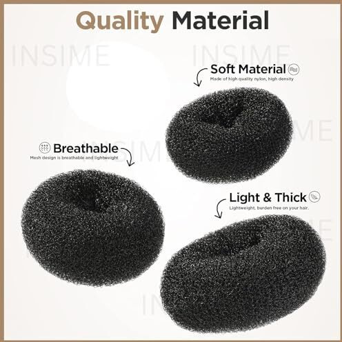 Insime Donut Bun For Hair | Donuts Bun For Women Shaper Set | Jura Hair Bun Maker For Hair Doughnut Bun Maker Set For Short Or Thin Hair (3 Sizes)