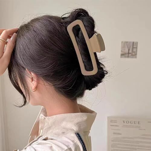 Bakefy - 2 Pcs Hair Claw Clips 5 Inch Unbreakable Xl Large Square Rectangle Clip Clamp For Thick Curly Long Hair Women, Multi