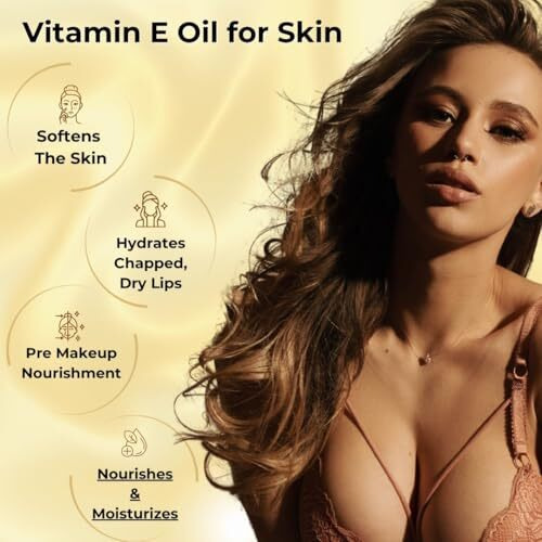 Wildflower Essentials Vitamin E Oil Pure Cold Pressed For Face, Skin, Hair, Body, Pore Tightening 100Ml
