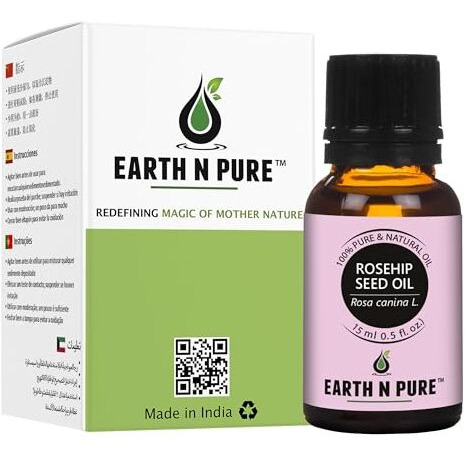 Earth N Pure Rosehip Oil Cold Pressed, Natural And Therapeutic Grade For Face With Glass Dropper 15 Ml