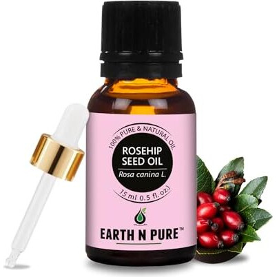 Earth N Pure Rosehip Oil Cold Pressed, Natural And Therapeutic Grade For Face With Glass Dropper 15 Ml