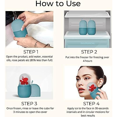 Lexun Ice Roller For Face Neck & Eyes Massage, Reusable Facial Tool For Glowing & Tighten Skin, Enhance Your Natural Glow And De-Puff The Eye Area Neck Massager, Cryotherapy For Face