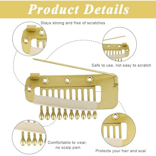 Maycreate 6Pcs Chunni Clips Dupatta Clips For Hair,Dupatta Pin For Bride Veil,Strong Grip Stainless Steel Bridal Dupatta Setting Clip With Safety Pins,Headscarf Or Hair Extensions Clips,Multicolor