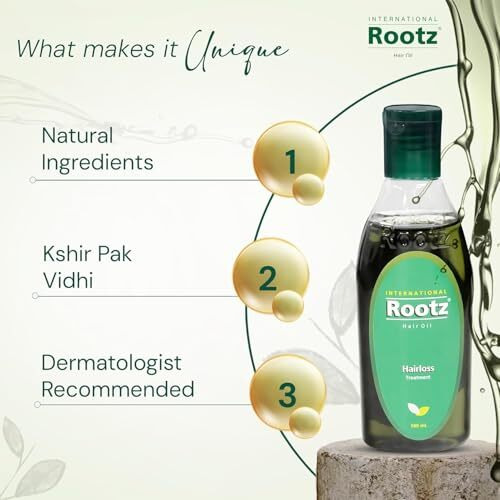 Rootz Hair Oil (100Ml) | Dermatologist Recommended | Natural Hair Growth Oil For Anti-Hair Fall & Hair Regrowth | Enhances Hair Vitality | Made With Kshir Pak Vidhi For Healthy Strong & Nourished Hair