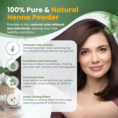 Leaf & Nectar Natural Henna Powder For Hair Color & Growth | 100% Pure & Organic Mehendi For Healthy, Shiny Hair (180G)